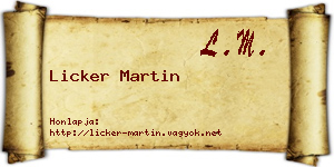 Licker Martin névjegykártya