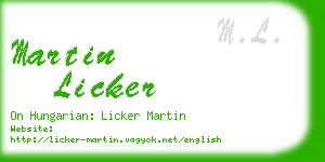 martin licker business card